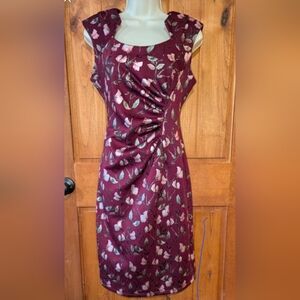 Shelby & Palmer Wine and White Sleeveless Sheath Dress‎